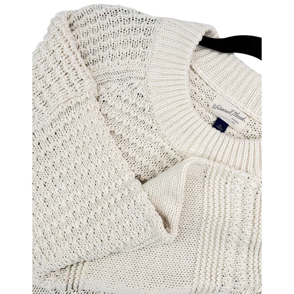 Universal Threads Ivory Cream Knit Crew Neck Sweater XL